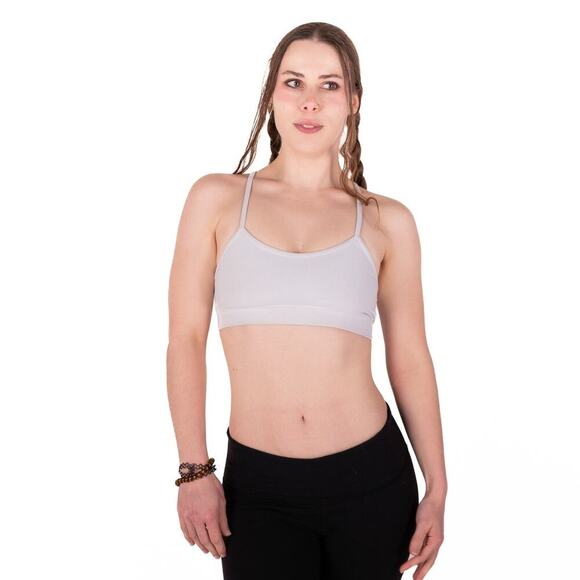 Lululemon Flow Y White Sports Bra Light Support With Mesh Insert - Picture 1 of 7